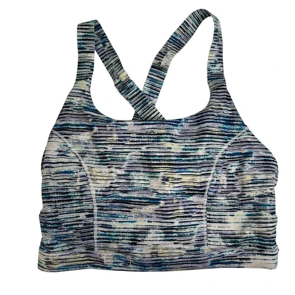 Lululemon 6‎ Sports Bra Pure Practice Blurry Belle Sea Mist Luxtreme Med Support